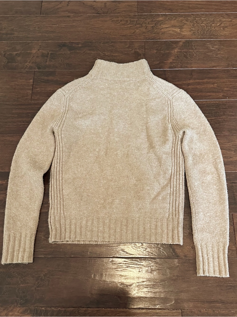 J Crew Mockneck Sweater Supersoft yarn Tan Brown J6366 Small Long sleeve Neutral
